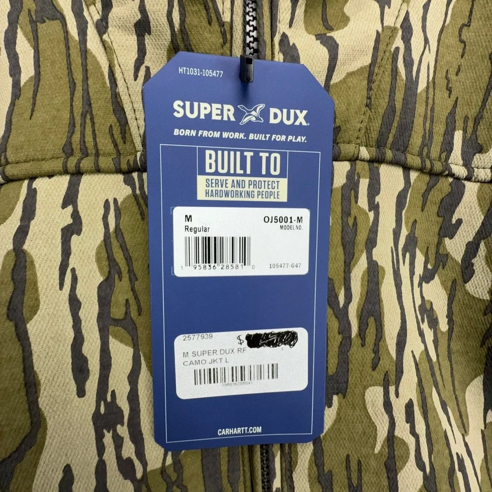 Carhartt Super Dux Rain Defender Jacket Mossy Oak Camo Mens Medium NWT